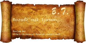 Bozsányi Tuzson névjegykártya